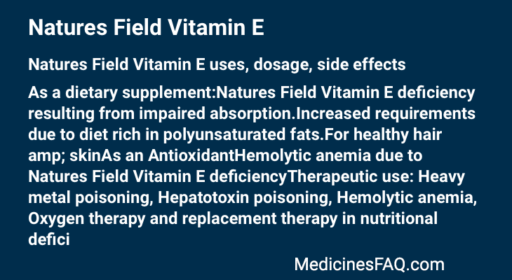 Natures Field Vitamin E