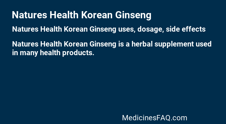 Natures Health Korean Ginseng