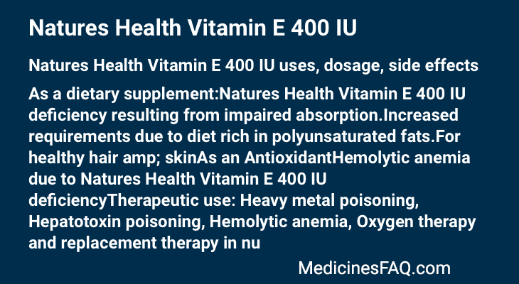 Natures Health Vitamin E 400 IU