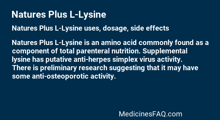 Natures Plus L-Lysine