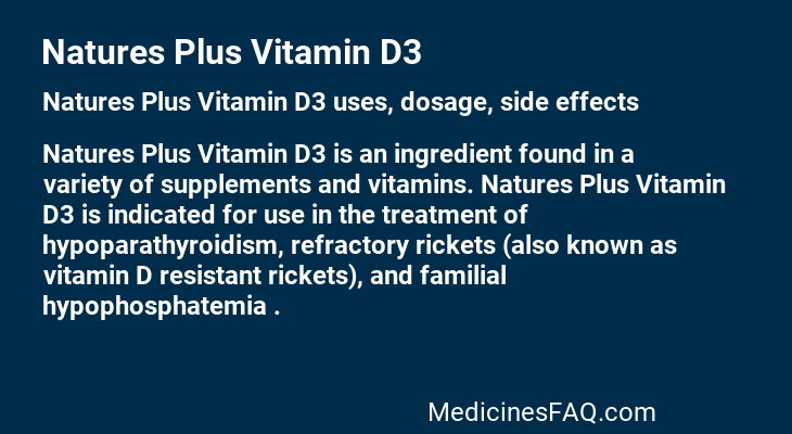 Natures Plus Vitamin D3
