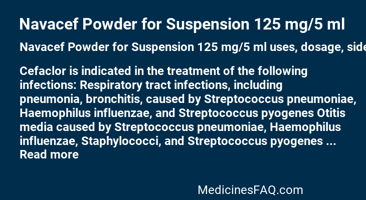 Navacef Powder for Suspension 125 mg/5 ml