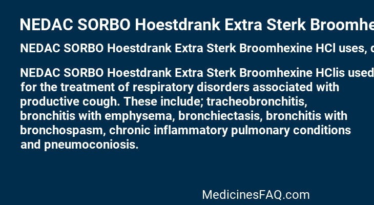 NEDAC SORBO Hoestdrank Extra Sterk Broomhexine HCl