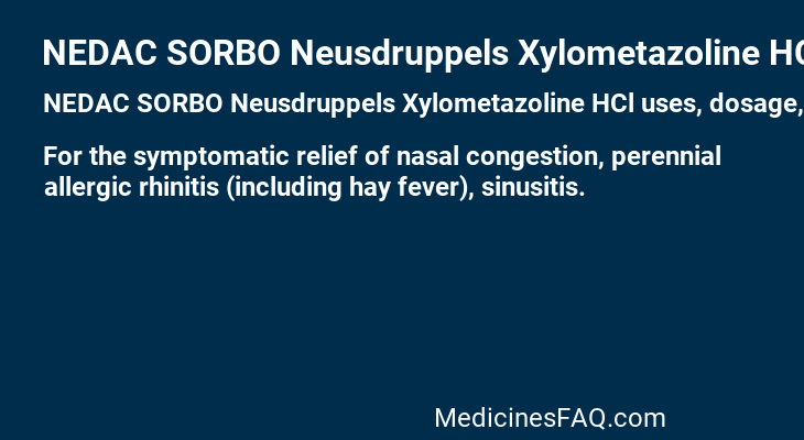 NEDAC SORBO Neusdruppels Xylometazoline HCl