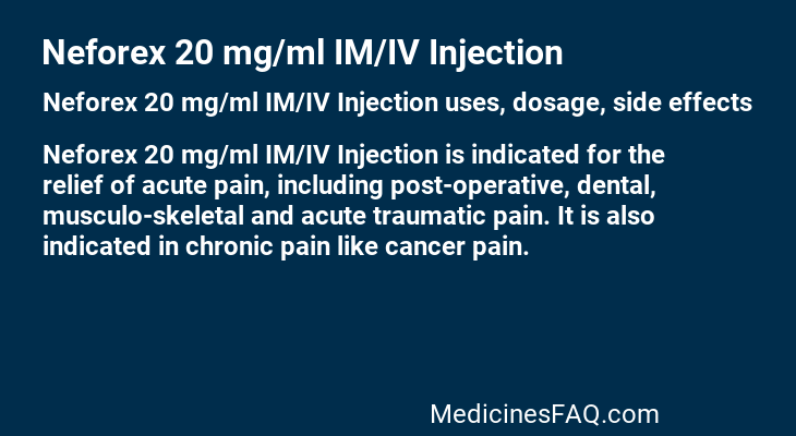 Neforex 20 mg/ml IM/IV Injection