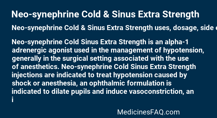 Neo-synephrine Cold & Sinus Extra Strength