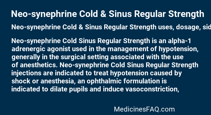 Neo-synephrine Cold & Sinus Regular Strength