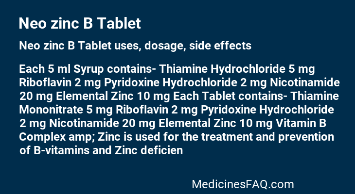 Neo zinc B Tablet