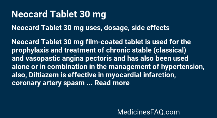 Neocard Tablet 30 mg