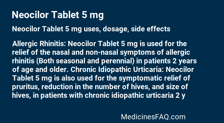 Neocilor Tablet 5 mg