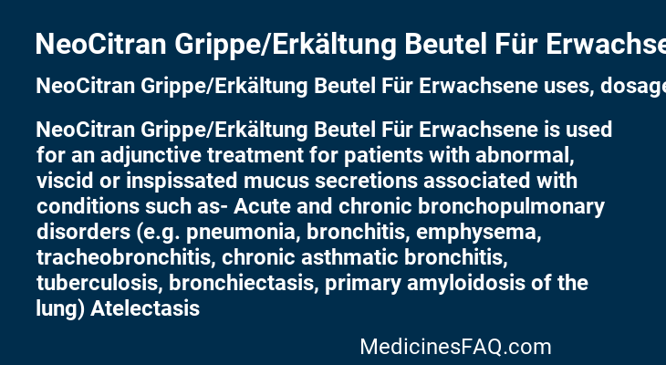 NeoCitran Grippe/Erkältung Beutel Für Erwachsene