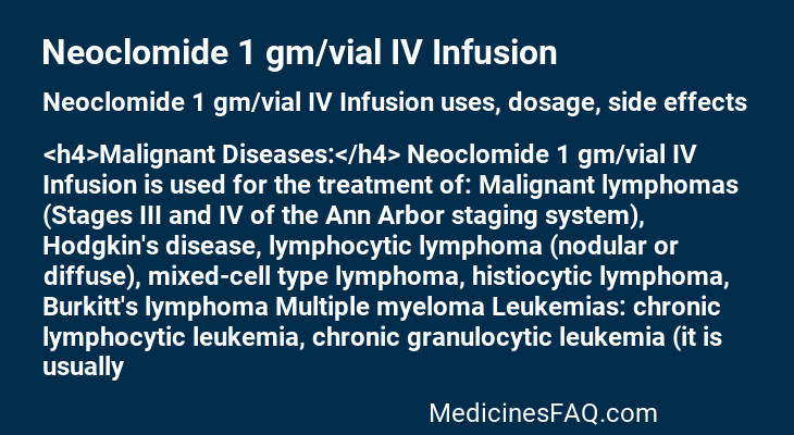 Neoclomide 1 gm/vial IV Infusion