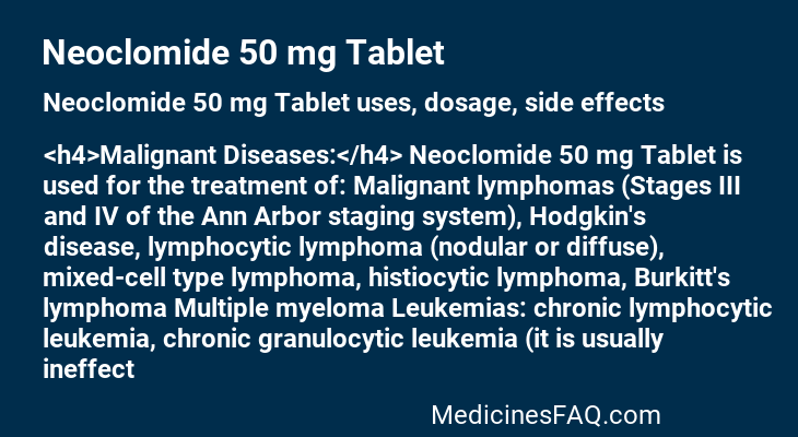 Neoclomide 50 mg Tablet