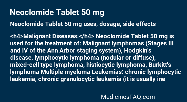 Neoclomide Tablet 50 mg