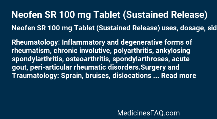 Neofen SR 100 mg Tablet (Sustained Release)