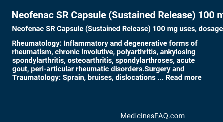 Neofenac SR Capsule (Sustained Release) 100 mg