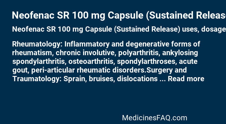 Neofenac SR 100 mg Capsule (Sustained Release)