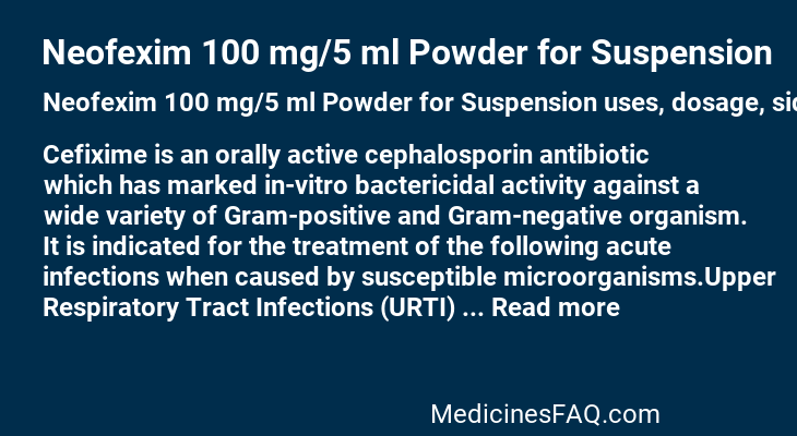 Neofexim 100 mg/5 ml Powder for Suspension