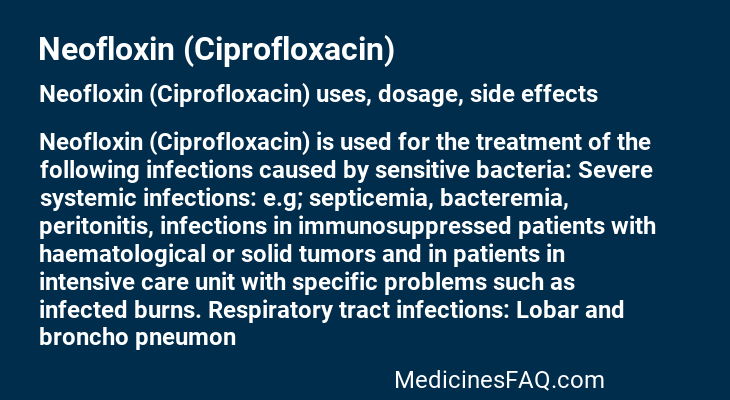 Neofloxin (Ciprofloxacin)
