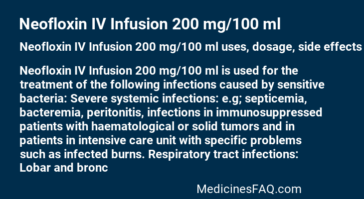 Neofloxin IV Infusion 200 mg/100 ml