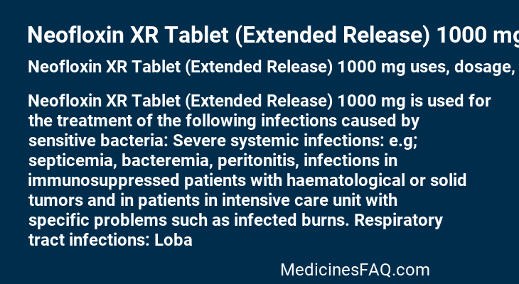 Neofloxin XR Tablet (Extended Release) 1000 mg