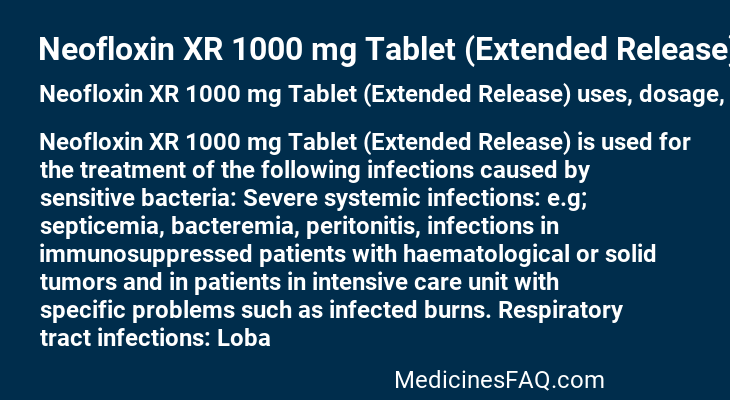 Neofloxin XR 1000 mg Tablet (Extended Release)