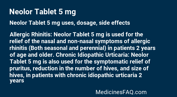 Neolor Tablet 5 mg