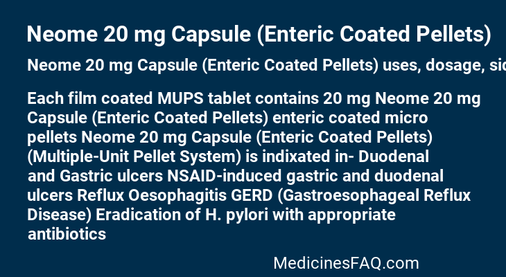 Neome 20 mg Capsule (Enteric Coated Pellets)