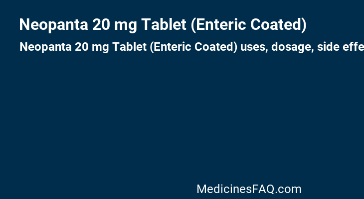 Neopanta 20 mg Tablet (Enteric Coated)