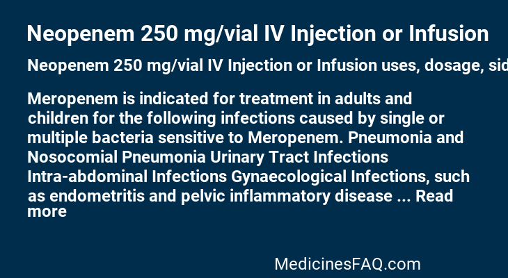 Neopenem 250 mg/vial IV Injection or Infusion