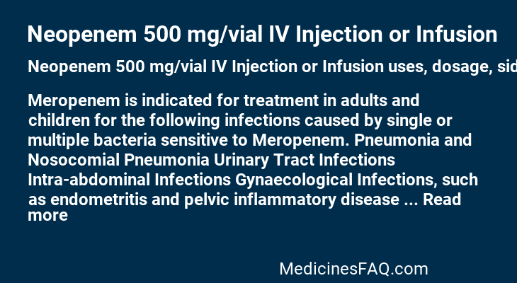 Neopenem 500 mg/vial IV Injection or Infusion