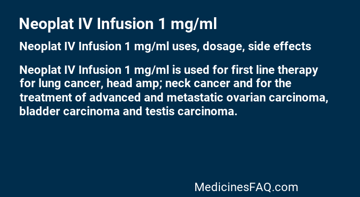 Neoplat IV Infusion 1 mg/ml