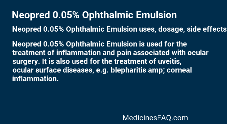 Neopred 0.05% Ophthalmic Emulsion