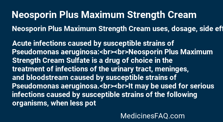 Neosporin Plus Maximum Strength Cream