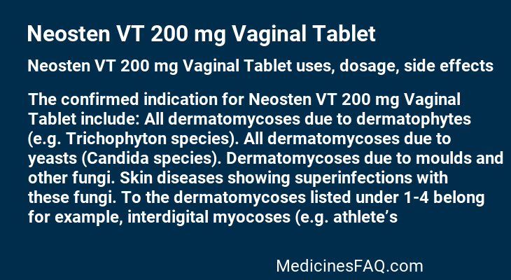 Neosten VT 200 mg Vaginal Tablet