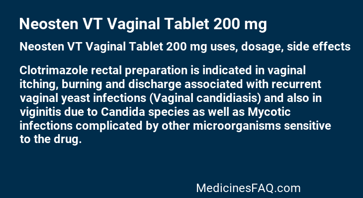 Neosten VT Vaginal Tablet 200 mg