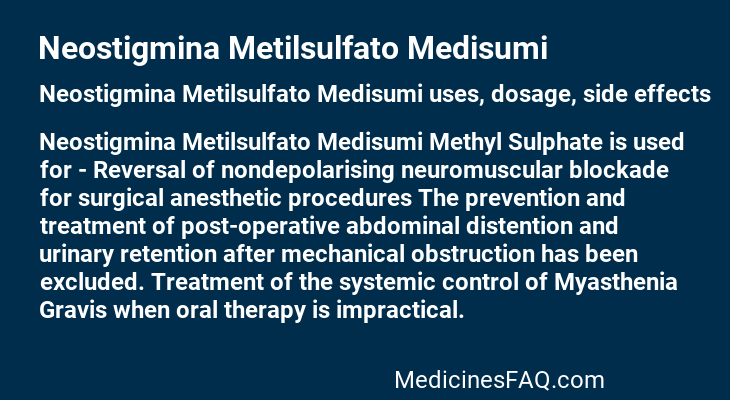 Neostigmina Metilsulfato Medisumi
