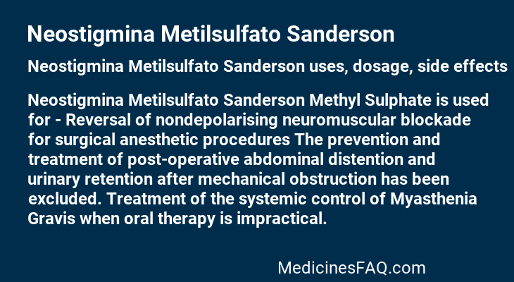 Neostigmina Metilsulfato Sanderson
