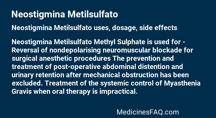Neostigmina Metilsulfato