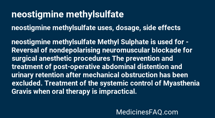 neostigmine methylsulfate