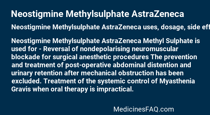 Neostigmine Methylsulphate AstraZeneca