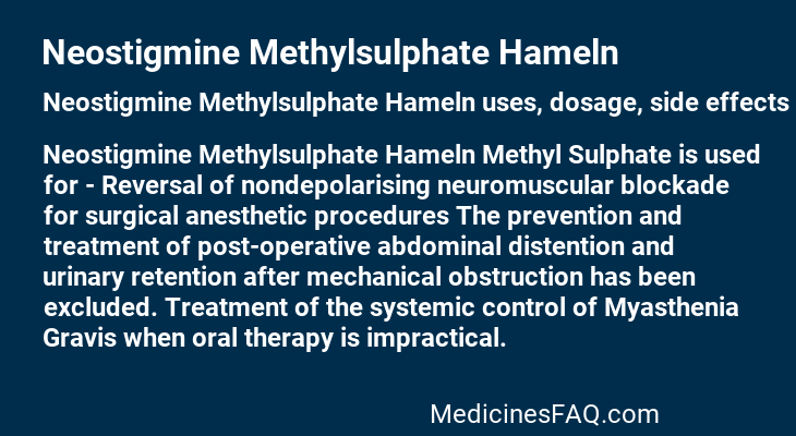 Neostigmine Methylsulphate Hameln
