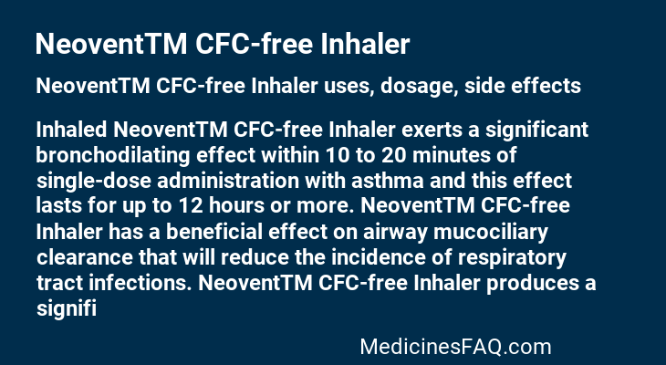 NeoventTM CFC-free Inhaler