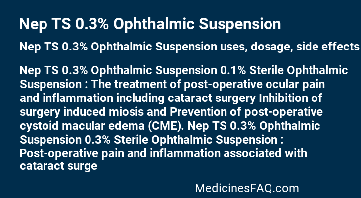 Nep TS 0.3% Ophthalmic Suspension