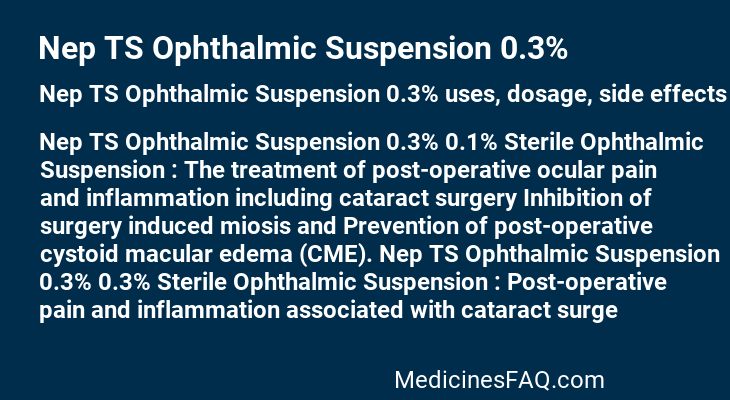 Nep TS Ophthalmic Suspension 0.3%