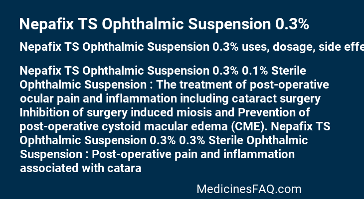 Nepafix TS Ophthalmic Suspension 0.3%