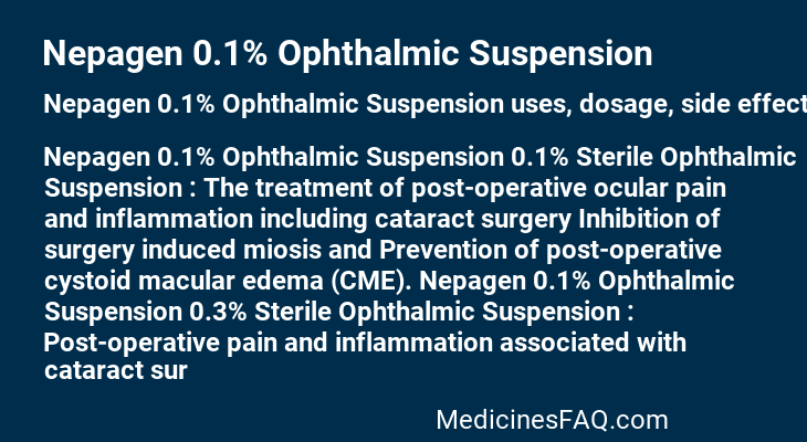 Nepagen 0.1% Ophthalmic Suspension