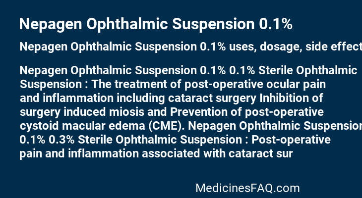 Nepagen Ophthalmic Suspension 0.1%