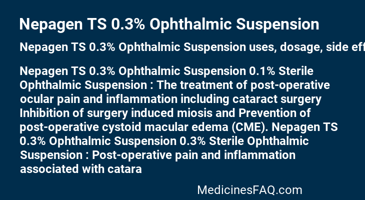 Nepagen TS 0.3% Ophthalmic Suspension