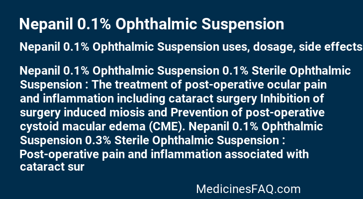 Nepanil 0.1% Ophthalmic Suspension